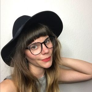 J.Crew felt wide brimmed hat with leather strap